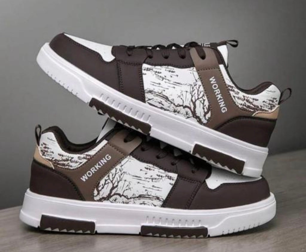 Men’s light weight Mid Top Sneakers || Brown