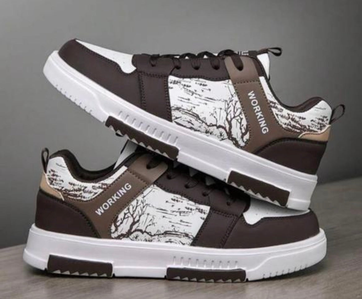 Men’s light weight Mid Top Sneakers || Brown