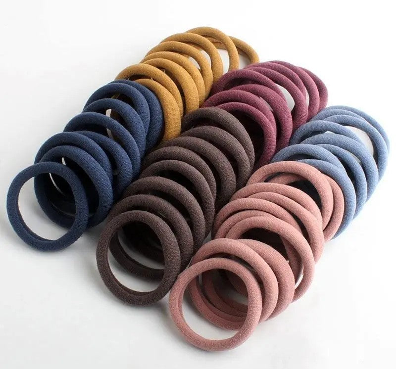 30 Pack Colorful Rubber Bands - Elastic Ponytail Hair Ties for Women & Girls